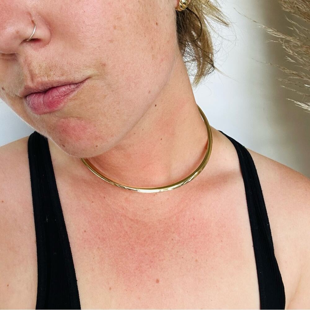 NEW NORDSTROM REVOLVE 18kt Gold Plated Choker Slim Collar Necklace Jewelry Retro - Picture 7 of 12